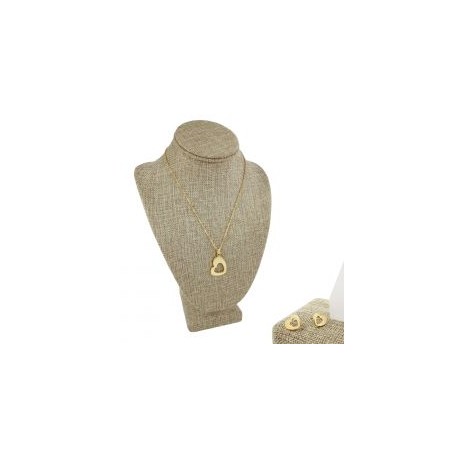 COLLAR CORAZÓN CON ARETES DE ACERO