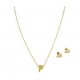 COLLAR Y ARETE INICIAL ACERO INOXIDABLE